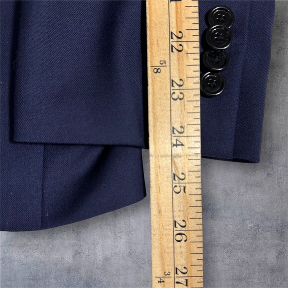 INDOCHINO Mens Navy Blazer 40S Sport Coat Two Button Jacket 100% Wool Blue Suits - Picture 9 of 14